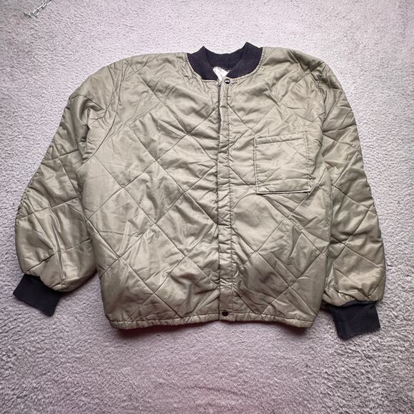 Vintage Military USAF Diamond Quilted Snap Button Cold Weather Liner Jacket XL - Picture 1 of 10